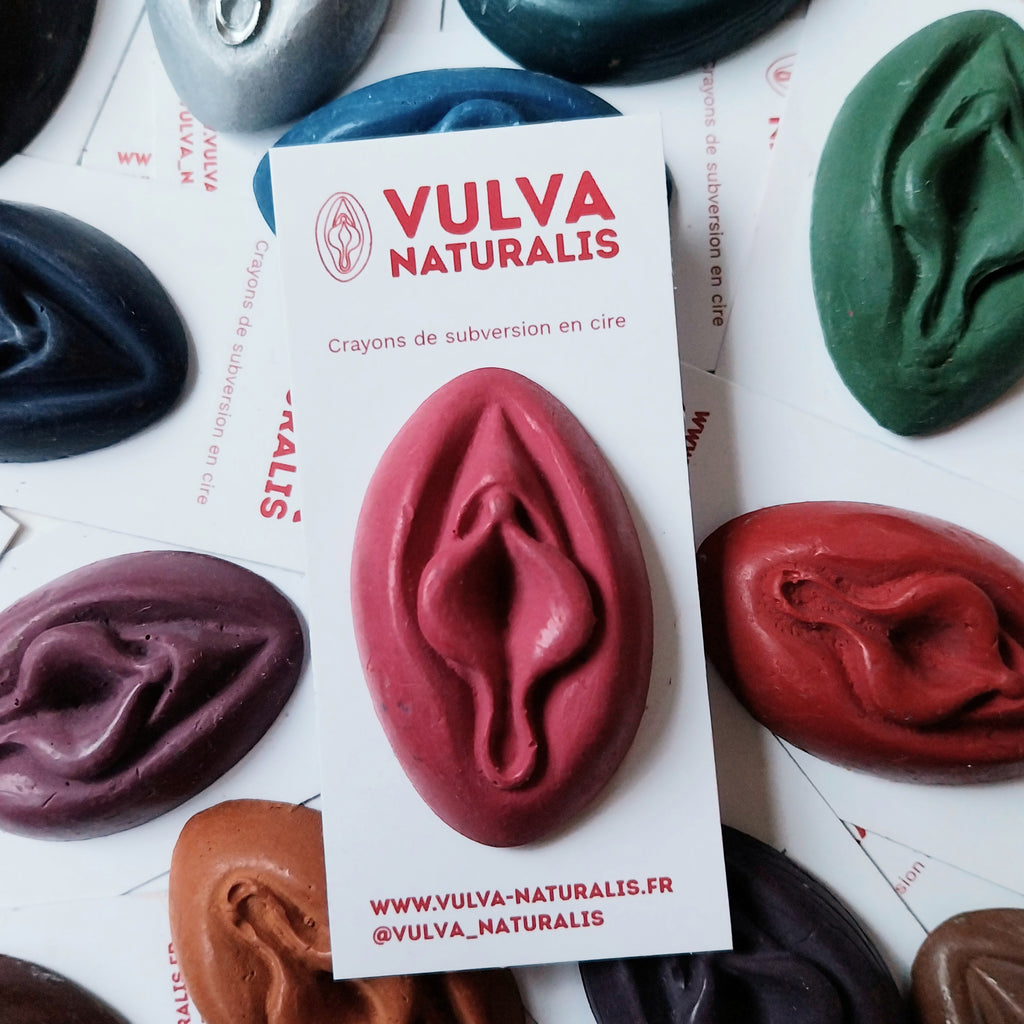 Crayon de subversion vulve - estompe au doigt - magenta