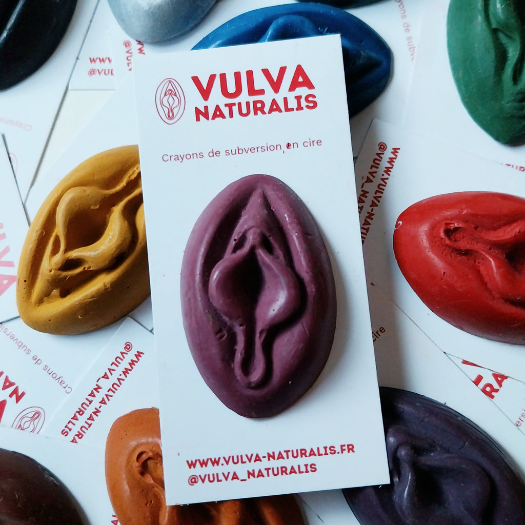 Crayon de subversion vulve - estompe au doigt - lilas