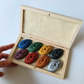 Coffret en bois 8 crayons - couleurs au choix
