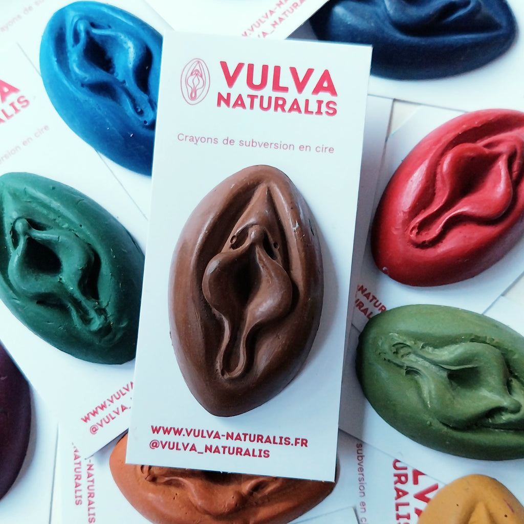 Crayon de subversion vulve - estompe au doigt - caramel