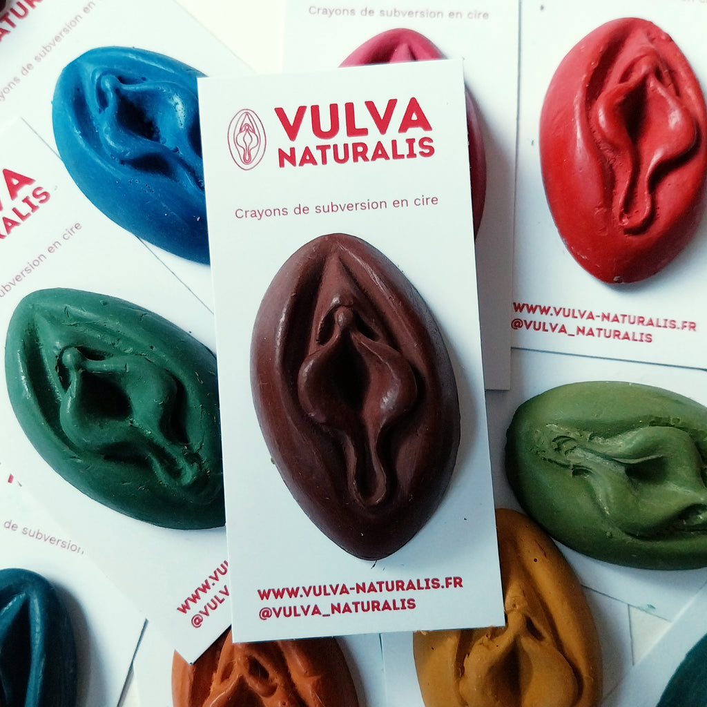 Crayon de subversion vulve - estompe au doigt - chocolat