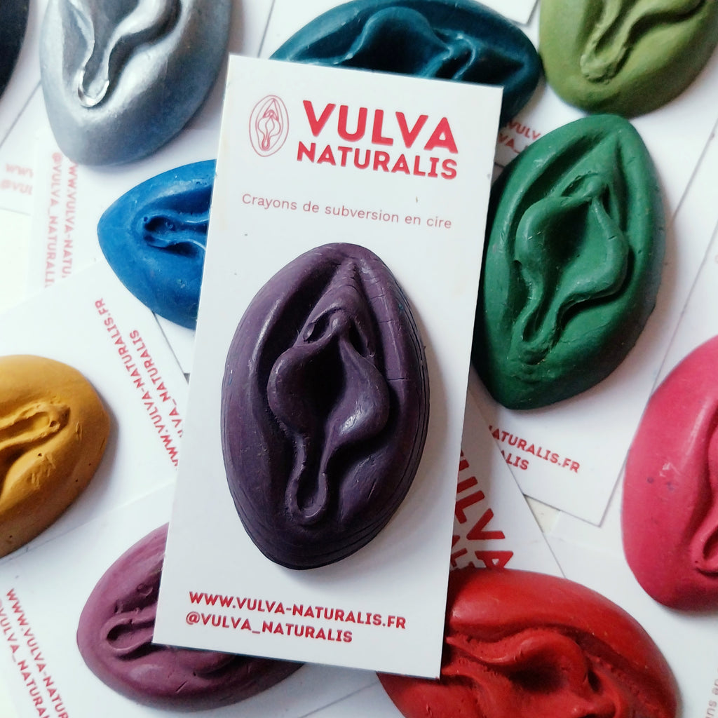 Crayon de subversion vulve - estompe au doigt - prune